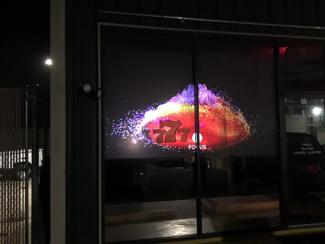 Storefront display, night.