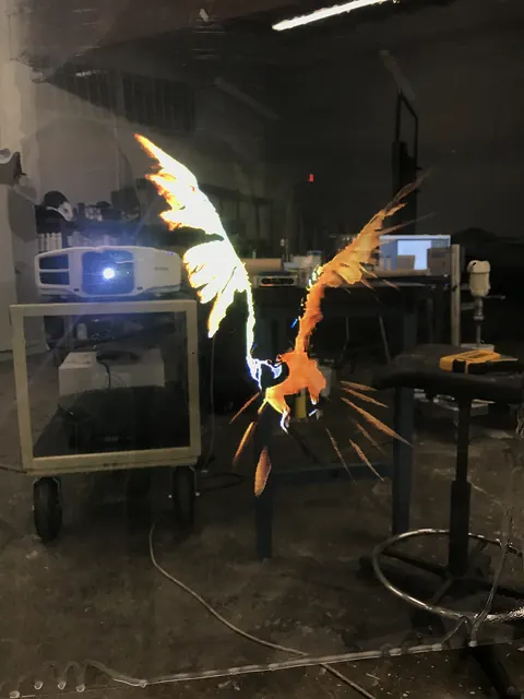 Phoenix on a free-standing panel.
