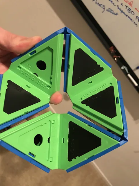 Printed connector parts for a modular frame.