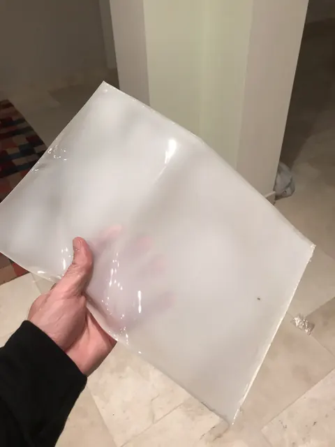 A finished translucent sheet.